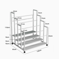 多層120cm寬大容量瑜珈墊收納籃架 - 四層 - 白色 | 可放30張瑜珈墊 | 健身室置物架 | 超大容量 | 高效率空間利用