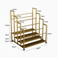 多層120cm寬大容量瑜珈墊收納籃架 - 四層 - 金色 | 可放30張瑜珈墊 | 健身室置物架 | 超大容量 | 高效率空間利用