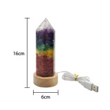 Sikla USB 淨化天然水晶柱能量燈 - 七色款 | 天然晶石  發光擺設床頭燈 SL-DECO-USBCL