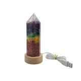 Sikla USB 淨化天然水晶柱能量燈 - 七色款 | 天然晶石  發光擺設床頭燈 SL-DECO-USBCL