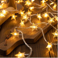 LED防水氛圍燈串 - 星星+雪花 -  （6米40燈-USB款） | 節日裝飾星星燈 | 聖誕裝飾燈 | 戶外帳篷露營燈帶 | 露營裝備 | 創造溫馨氛圍