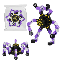 變形指尖陀螺 - 紫色 | 可疊加旋轉手指陀螺 | 創意機械造型