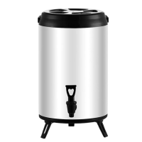 雙層不銹鋼保溫茶桶 - 白色 - 12L | 多用途飲料桶 | 保溫保冷奶茶桶