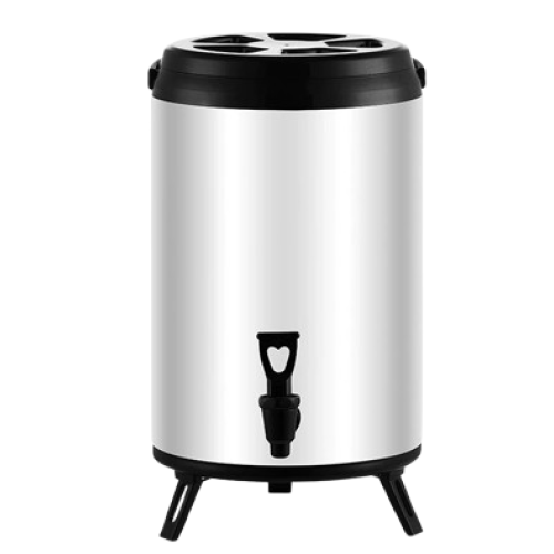 雙層不銹鋼保溫茶桶 - 白色 - 10L | 多用途飲料桶 | 保溫保冷奶茶桶