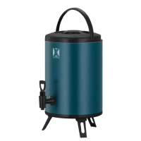 歐式保溫茶桶 - 深藍色 - 12L | 保溫6-12小時飲料桶 | 不鏽鋼三層奶茶桶