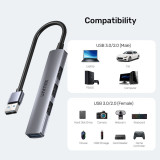 UNITEK H1208A - 4合1 USB 3.2 Gen 1 Hub集線器 - USB-A | 高速傳輸 | 通用相容性 | 纖薄設計 | 即插即用 | 香港行貨