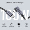 UNITEK C14123BK USB Type-C PD100W USB-C 90度轉角接頭快充線 - 2M | 100W快速充電 | E-marker晶片 | 480Mbps數據傳輸 | 香港行貨