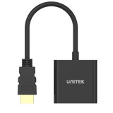 UNITEK Y-6333 HDMI 轉 VGA 轉接器 | 高效能數字轉換晶片 | 3.5mm音訊輸出 | 1080P UXGA解析度 | 相容多系統 | 香港行貨
