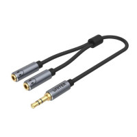 UNITEK Y-C956ABK - 耳機 3.5mm AUX 立體聲音頻分配器 | 雙耳機分配器 | 清晰音頻傳輸 | 鍍金連接器 | 純銅線圈 | 香港行貨