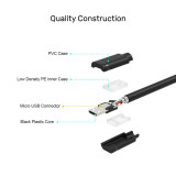 UNITEK Y-C451GBK - USB-A(M) to Micro USB(M) 資料及充電傳輸線 - 1m | USB 2.0規格支援 | 480Mbps資料傳輸速度 | 支援資料同步及充電 | 香港行貨