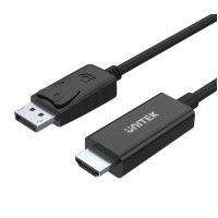 UNITEK Y-5118CA - DP 轉 HDMI 轉接線 - 1.8m | 支援1080P | 即插即用 | 音訊視訊同步傳輸 | 香港行貨