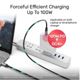 UNITEK C14091ABK - USB Type-C PD100W全功能線 - 2m | USB3.2 Gen1 5Gbps資料傳輸 | USB PD100W 快充 | 4K 60Hz 影像輸出 | 香港行貨