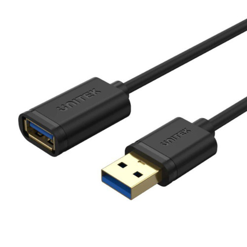 UNITEK Y-C457GBK - USB 3.0延長線- 1m | 無氧銅線芯 | 鍍鎳接頭 | 線身柔軟易彎曲 | 向下兼容 | 延長USB設備使用距離 | 香港行貨