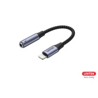 UNITEK M1208A - iPhone Lightning 轉 3.5 毫米耳機插孔適配器 | DAC ADC 48Khz 16bits | OMTP CTIA | 可通話收音及發聲 | 香港行貨