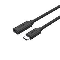 UNITEK C14086BK - USB-C(M) to C(F) 全功能延長線 - 0.5m | 4K@60Hz視訊輸出 | 100W PD快速充電 | 10Gbps資料傳輸 | 相容USB 3.2 Gen2 | 香港行貨