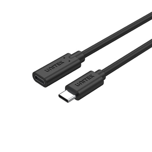 UNITEK C14086BK - USB-C(M) to C(F) 全功能延長線 - 1m |  4K@60Hz視訊輸出 | 100W PD快速充電 | 10Gbps資料傳輸 | 相容USB 3.2 Gen2 | 香港行貨