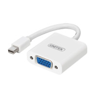 UNITEK Y-6327WH - Mini DisplayPort 轉 VGA 轉換器 - 白色 | 1080P全高清支援 | 無需驅動即插即用 | 相容Intel Thunderbolt規格 | 香港行貨