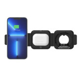 UNITEK P1223A - 可折疊三合一磁性無線充電器 - 黑色 | MagSafe支架設計 | 隨身旅行必備 | 支援Qi智慧型裝置充電 | 高達15W充電速度 | 香港行貨