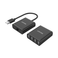 UNITEK Y-2516 - USB2.0 CAT.5e + 4端口集線器 - 黑色 | 60公尺遠距離傳輸 | 相容USB2.0規格 | 支援Cat.5e/Cat.6線材 | 香港行貨