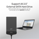 UNITEK Y-1096 - USB-A to 2.5 SATA III HDD & SSD 配適頭 - 黑色 | SATA 6G | 支援 UASP | USB3.0 5Gbps | 香港行貨