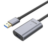 UNITEK Y-3004 - USB 3.0 Type-A 鋁延長線 - 5m | 內建USB3.0晶片 | 24K鍍金​​接頭 | 附DC電源介面 | 香港行貨