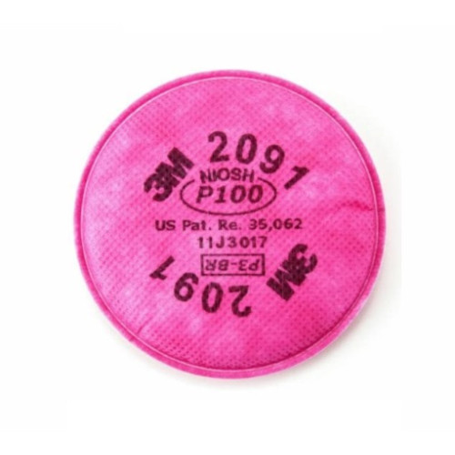 3M™ 2091 P100 濾棉 1Pair| 配合 3M™ 5000 / 6000 / 6500 / 7000 / 7500 / 7800 及 FF-400系列面罩、6000系列濾罐及 502 濾棉蓋使用 | 香港勞工處認可 | 香港行貨