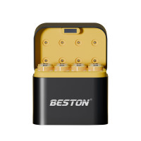 Beston 智慧LED燈顯 type-c 鋰電池充電器套裝 - 3600mWh (8粒裝連充電器) | 1000+次循環充電 | IP68防水等級