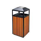 戶外方形垃圾桶 | 木製垃圾桶 (360*360*930mm)