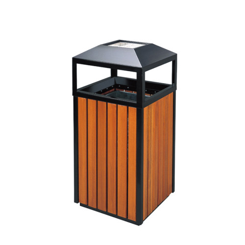 戶外方形垃圾桶 | 木製垃圾桶 (360*360*930mm)