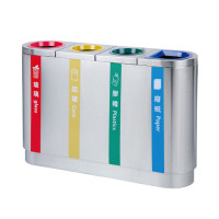 連體4種分類不銹鋼垃圾桶 | 環保設計