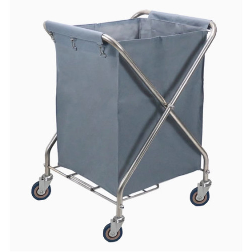 X型不鏽鋼可折疊收納布袋車 - 灰色 | 布袋可拆卸  | 多用途 | 優質防水布