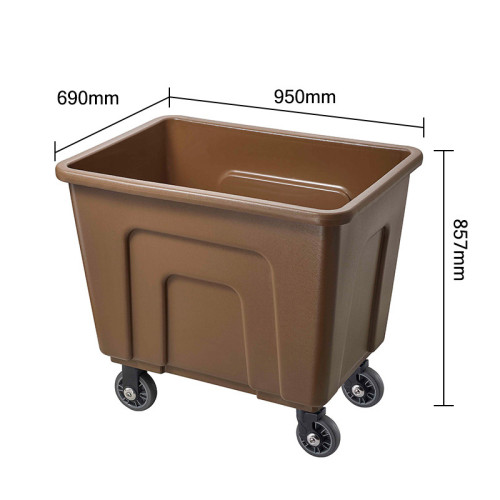 塑膠清潔布草車 - 咖啡色 | 多功能收納 | 房口車