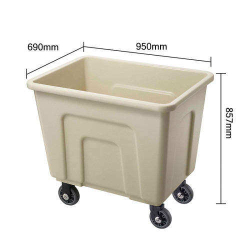 塑膠清潔布草車 - 米白色 | 多功能收納 | 房口車