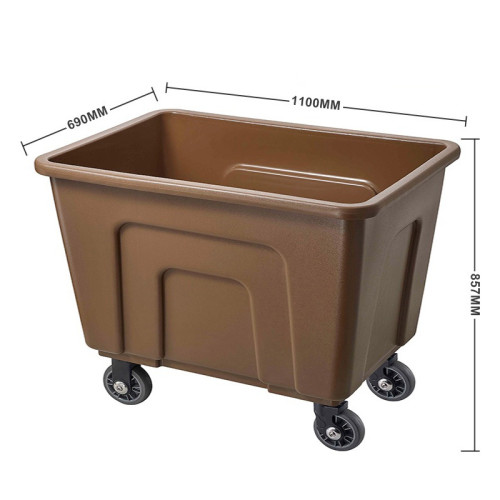 塑膠清潔布草車  - 咖啡色加長款 | 多功能收納 | 房口車