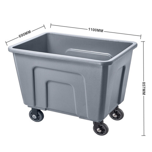 塑膠清潔布草車 - 灰色加長款 | 多功能收納 | 房口車