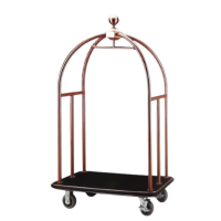 豪華酒店大堂行李車 - 玫瑰金色 | 適用於大件行李 | 靜音輪子