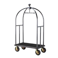 豪華酒店大堂行李車 - 黑金色 | 適用於大件行李 | 靜音輪子