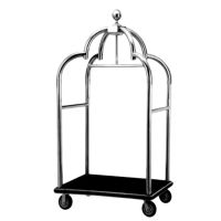 豪華酒店大堂行李車 - 銀色皇冠頂 | 適用於大件行李 | 靜音輪子