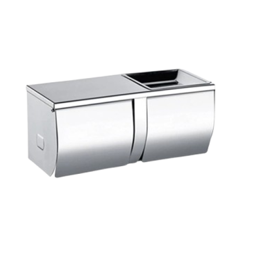 不銹鋼亮光紙巾架 -AK52 | 雙卷紙巾架連烟灰缸 | 家用商用