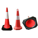 反光交通錐 -小型(28cm*28cm*50cm) | 八角形底座雪榚筒 | 馬路警示路障