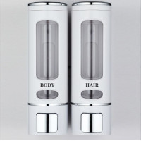 按壓式孖裝皂液機 - 白色 | 400毫升 | 可裝任何液體洗手液沐浴露洗頭水