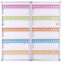 DELI 得力 掛壁式鑰匙管理箱 - 120位 | 鋁合金材質 | 安全鎖保護 |5色鑰匙扣