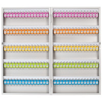 DELI 得力 掛壁式鑰匙管理箱 - 150位 | 鋁合金材質 | 安全鎖保護 |5色鑰匙扣