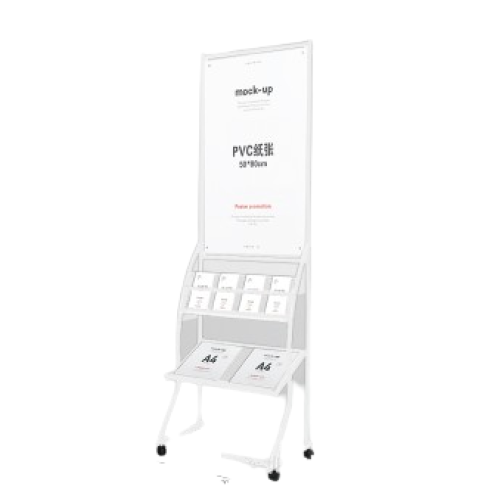 XYT-16B 金屬落地式小冊子展示架 - 白色 |分層結構 |穩固耐用