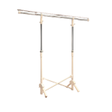 家用免安裝單桿摺叠晾衣架 - 白色不鏽鋼 | 3秒伸縮摺叠 | 展開即用