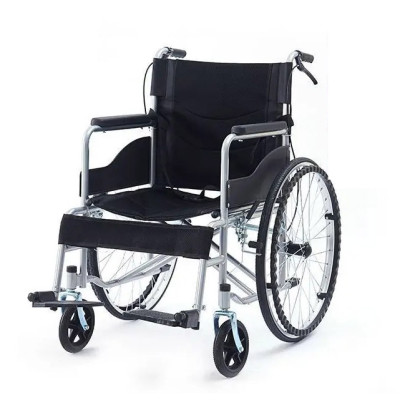 V100 輕量碳鋼加寬手動可摺疊輪椅