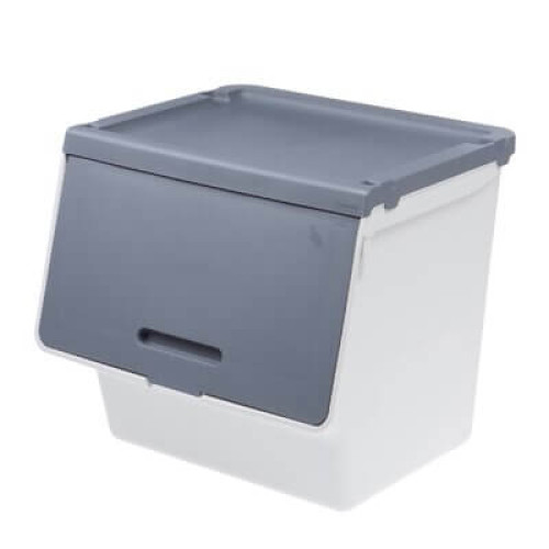 韓國 LITEM ROOMAX 揭蓋式儲物箱 - L碼深灰色 | 可摺叠前掀式設計 | 多用途整理收納