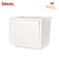 韓國 LITEM ROOMAX CUBE PLUS 揭蓋式方型儲物箱 （L碼） - 米白色 | 專收納零碎的雜物 | 整理井然有序