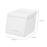 韓國 LITEM ROOMAX 揭蓋式細身儲物箱 （米白） - M碼 | 可摺叠前掀式設計 | 多用途整理收納