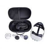 Meta Quest3 頭戴VR硬殼收納包 - 黑色 | 抗震抗壓全面保護 | 雙向拉鏈結實耐用